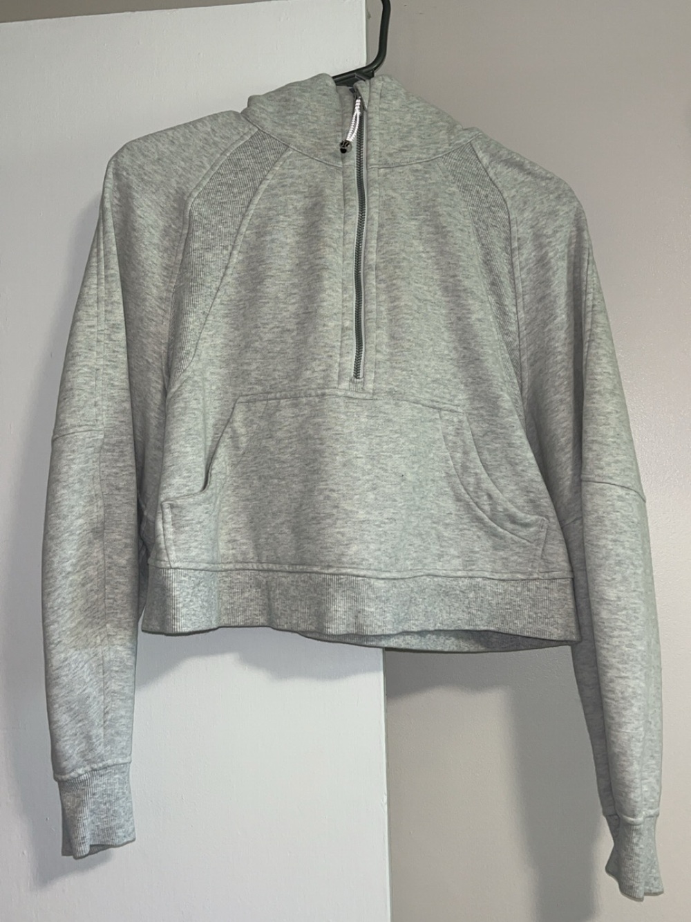 lululemon athletica Light Gray Half-Zip Hooded Sweatshirt